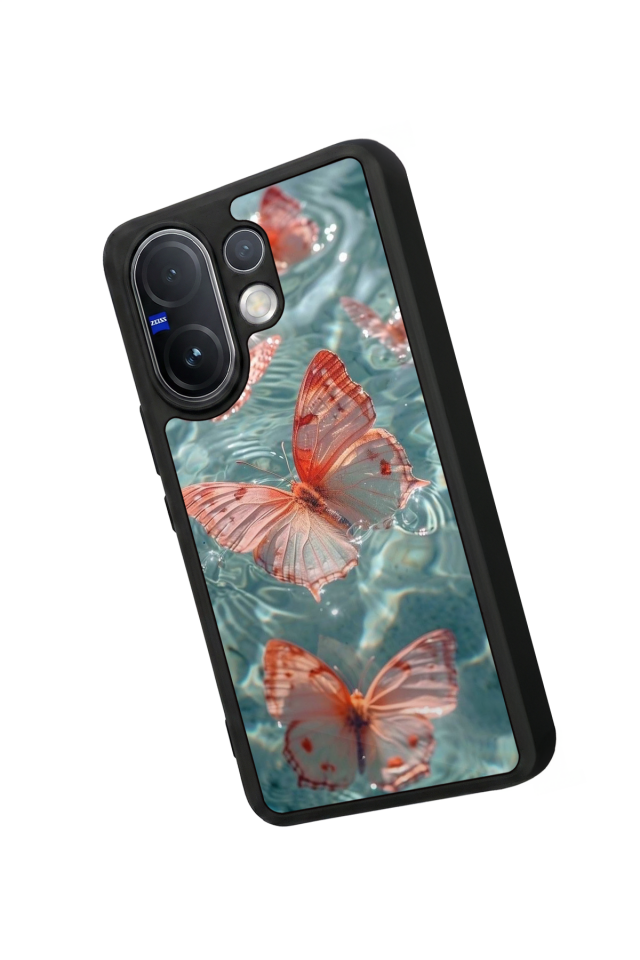 Vivo V60 Uyumlu Kelebek Tasarımlı Glossy Premium Kılıf
