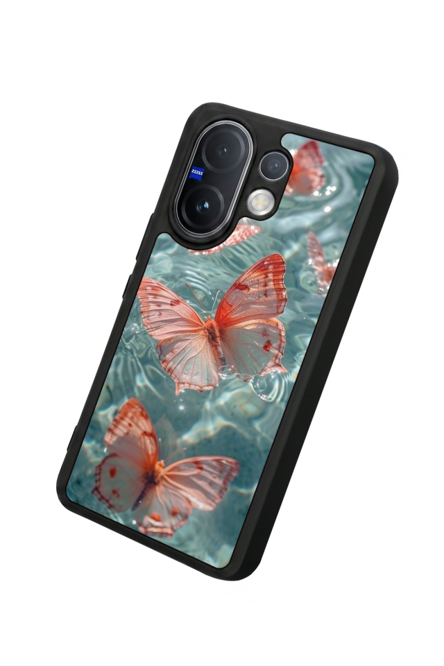 Vivo V60 Uyumlu Kelebek Tasarımlı Glossy Premium Kılıf