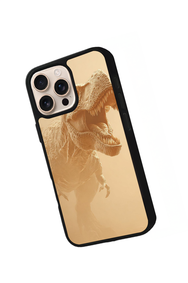 iPhone 16 Pro Uyumlu Dinazor Tasarımlı Glossy Premium Kılıf