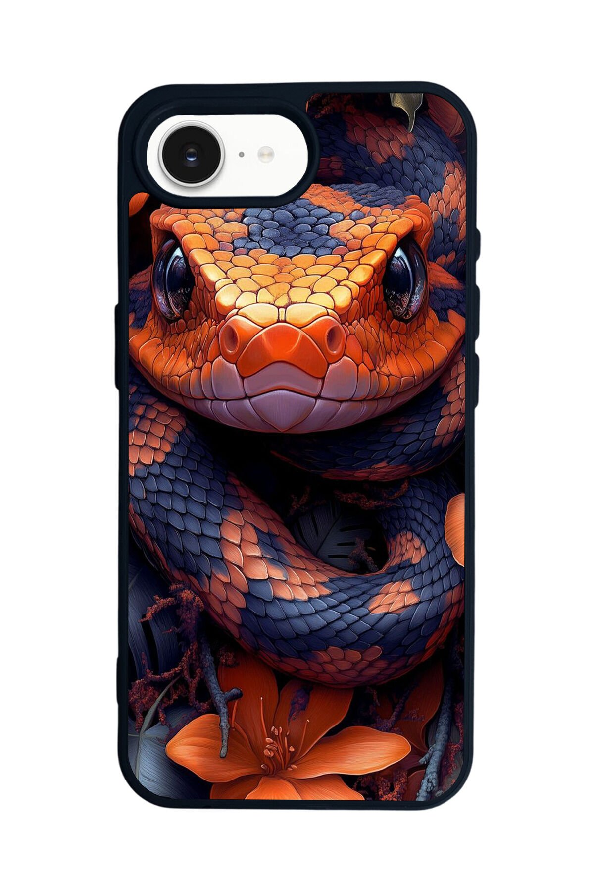 iPhone 16E Uyumlu Yılan Tasarımlı Glossy Premium Kılıf