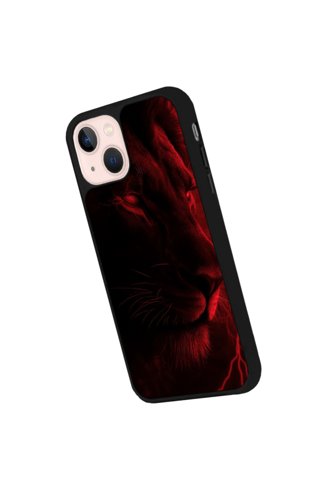 iPhone 13 Mini Uyumlu Aslan Tasarımlı Glossy Premium Kılıf