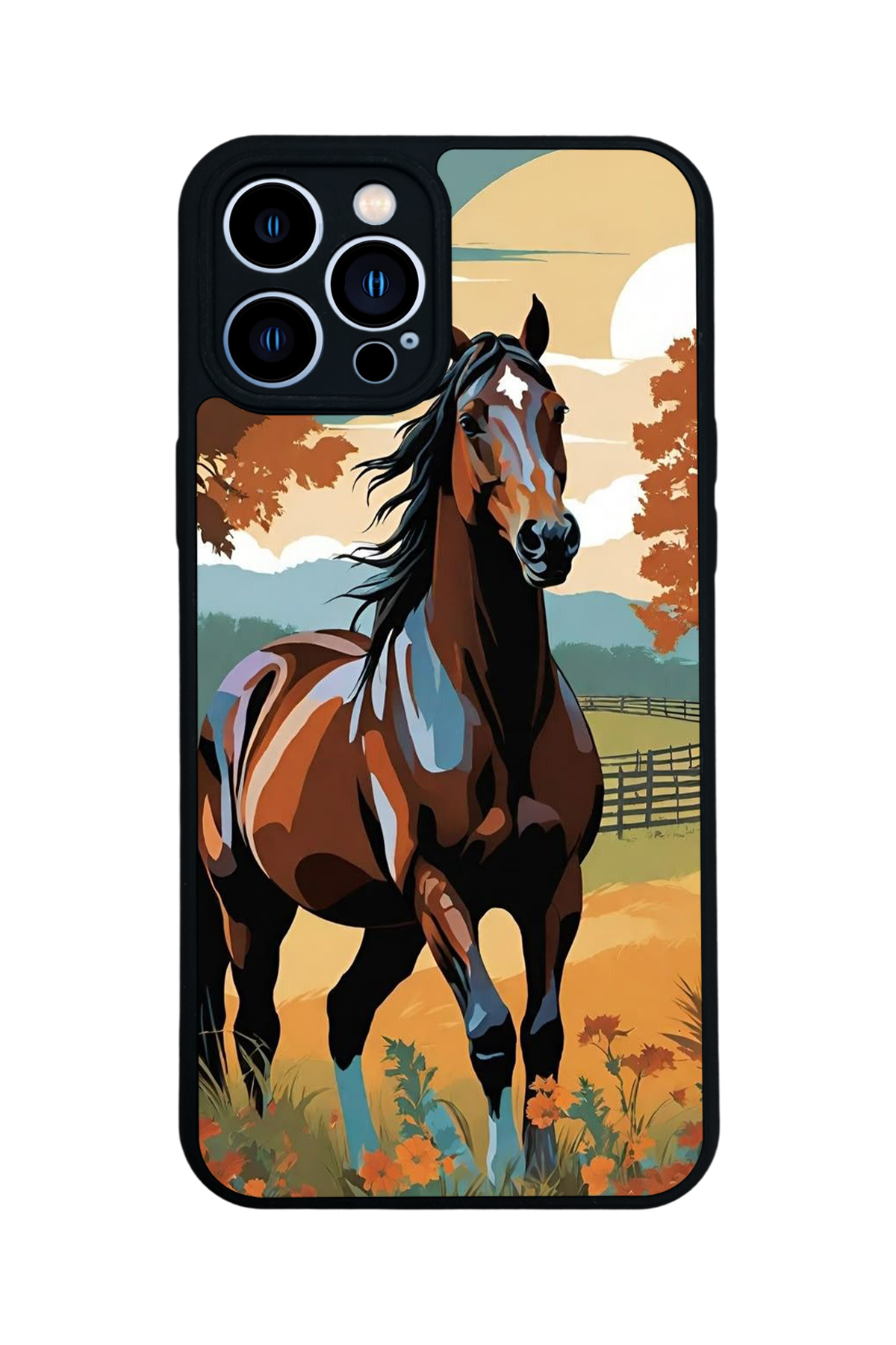 iPhone 13 Pro Max Uyumlu At Horse Tasarımlı Glossy Premium Kılıf