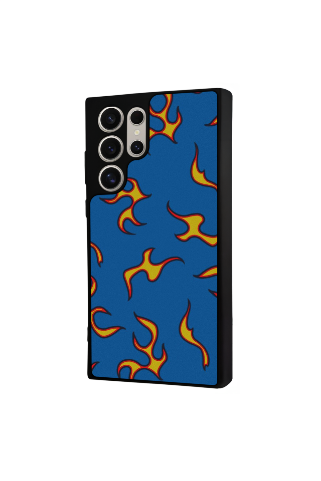Samsung Galaxy S24 Ultra Uyumlu Retro Flame Patterns Tasarımlı Glossy Premium Kılıf