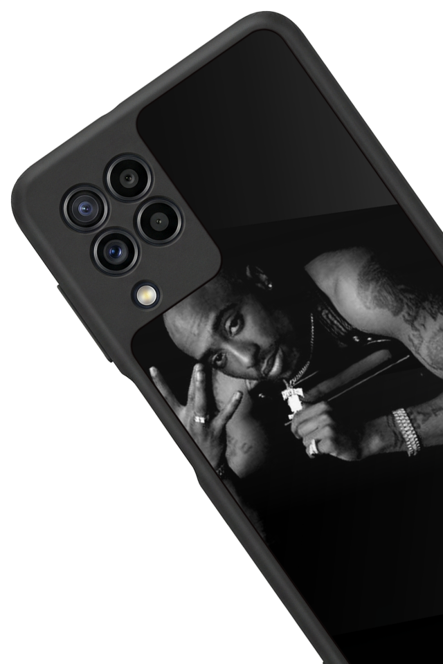 Samsung Galaxy M22 Uyumlu Tupac Tasarımlı Glossy Premium Kılıf