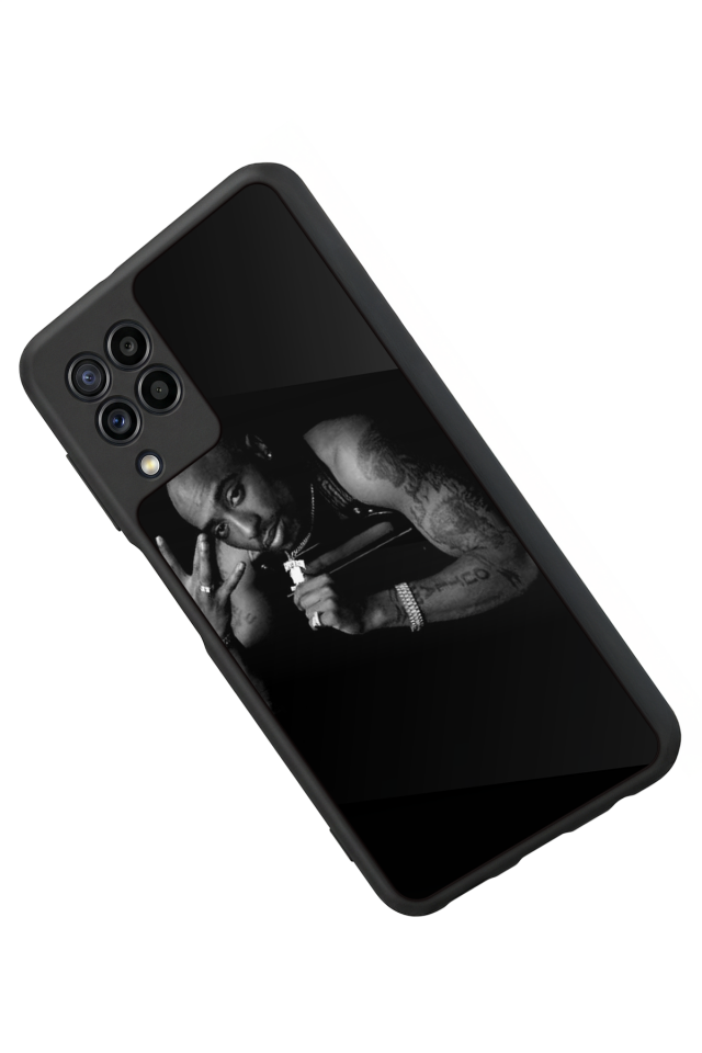 Samsung Galaxy M22 Uyumlu Tupac Tasarımlı Glossy Premium Kılıf