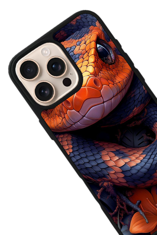 iPhone 15 Pro Max Uyumlu Yılan Tasarımlı Glossy Premium Kılıf