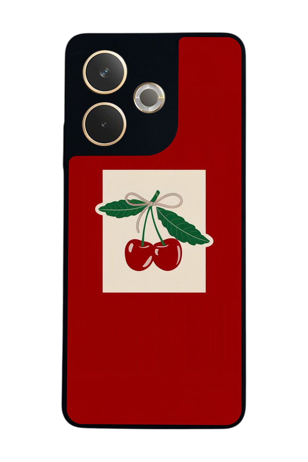 Oppo A5 Pro Uyumlu Kiraz Tasarımlı Glossy Premium Kılıf