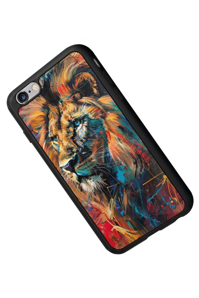 iPhone 6 Plus Uyumlu Aslan Tasarımlı Glossy Premium Kılıf