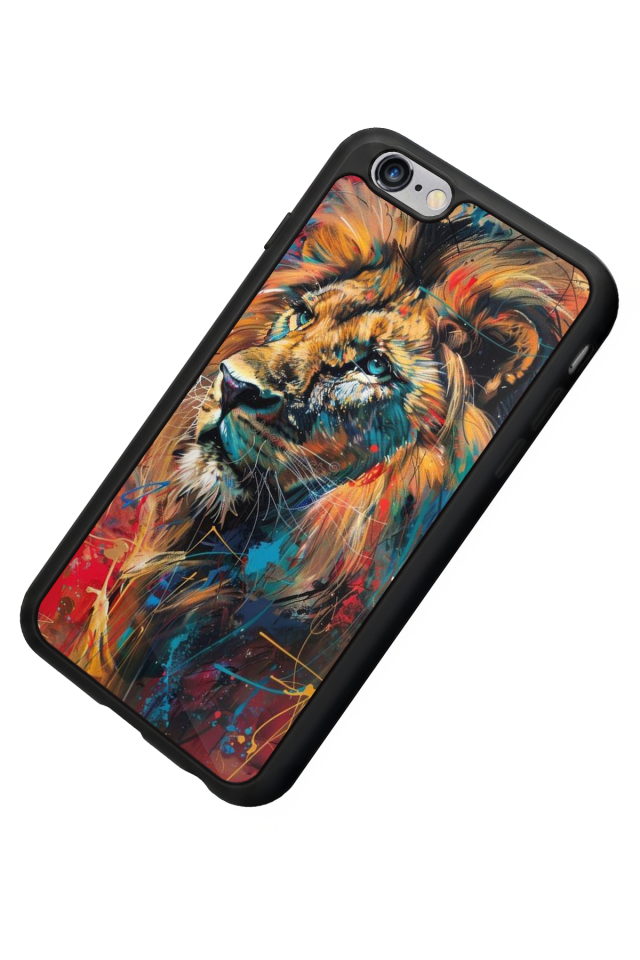 iPhone 6 Plus Uyumlu Aslan Tasarımlı Glossy Premium Kılıf