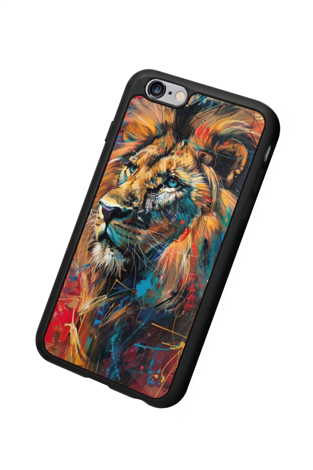 iPhone 6 Plus Uyumlu Aslan Tasarımlı Glossy Premium Kılıf