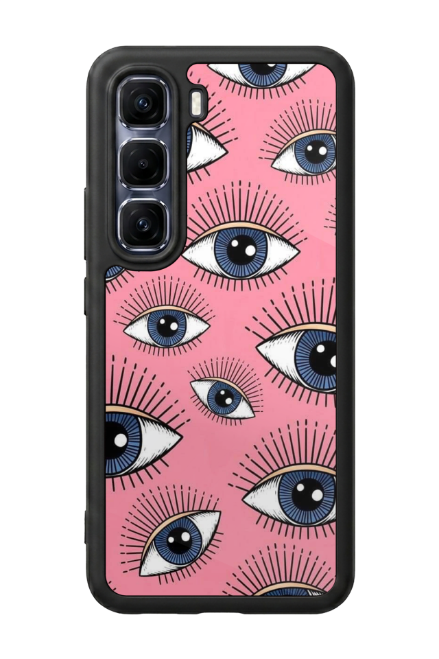 Infinix Hot 60 Pro Plus Uyumlu Göz Tasarımlı Glossy Premium Kılıf