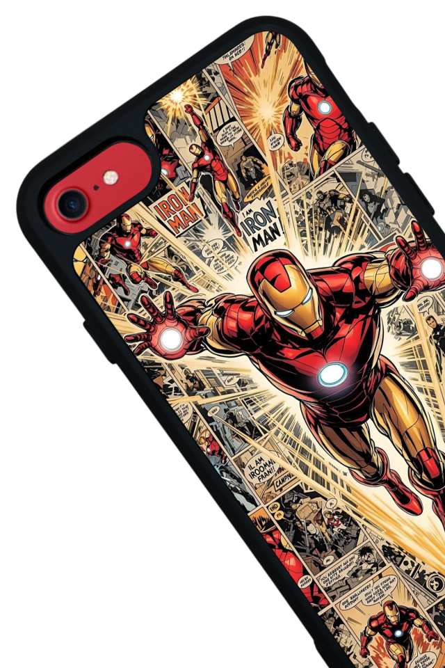 iPhone SE Uyumlu  Iron Man ( Demir Adam ) Tasarımlı Glossy Premium Kılıf