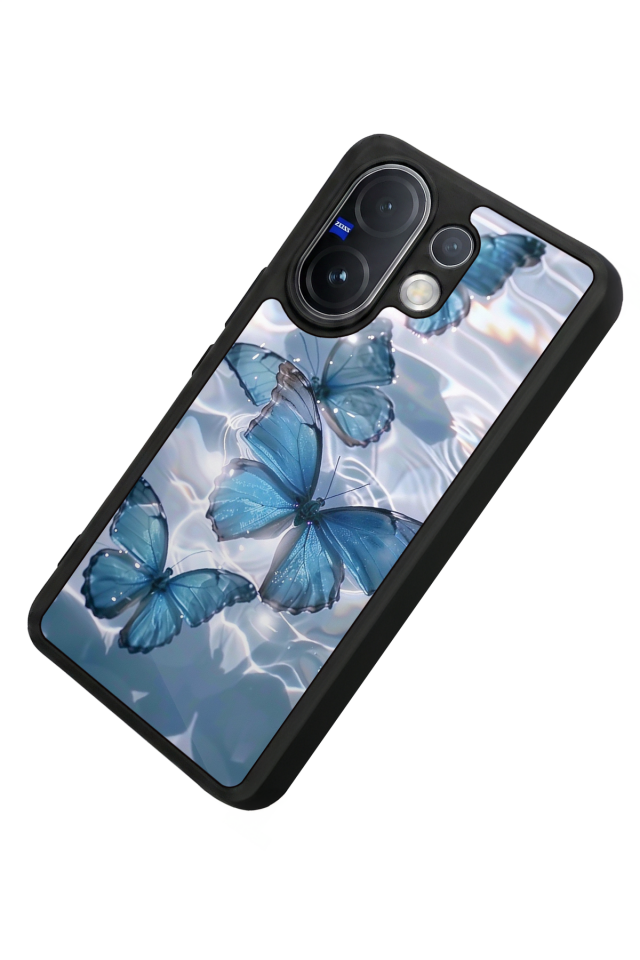 Vivo V60 Uyumlu Kelebek Tasarımlı Glossy Premium Kılıf
