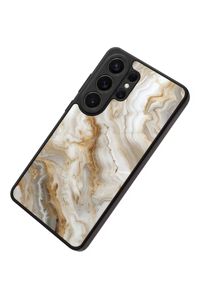 Samsung Galaxy S26 Ultra Uyumlu Mermer Marble Tasarımlı Glossy Premium Kılıf