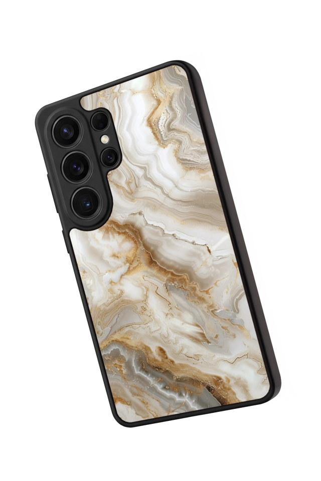 Samsung Galaxy S26 Ultra Uyumlu Mermer Marble Tasarımlı Glossy Premium Kılıf