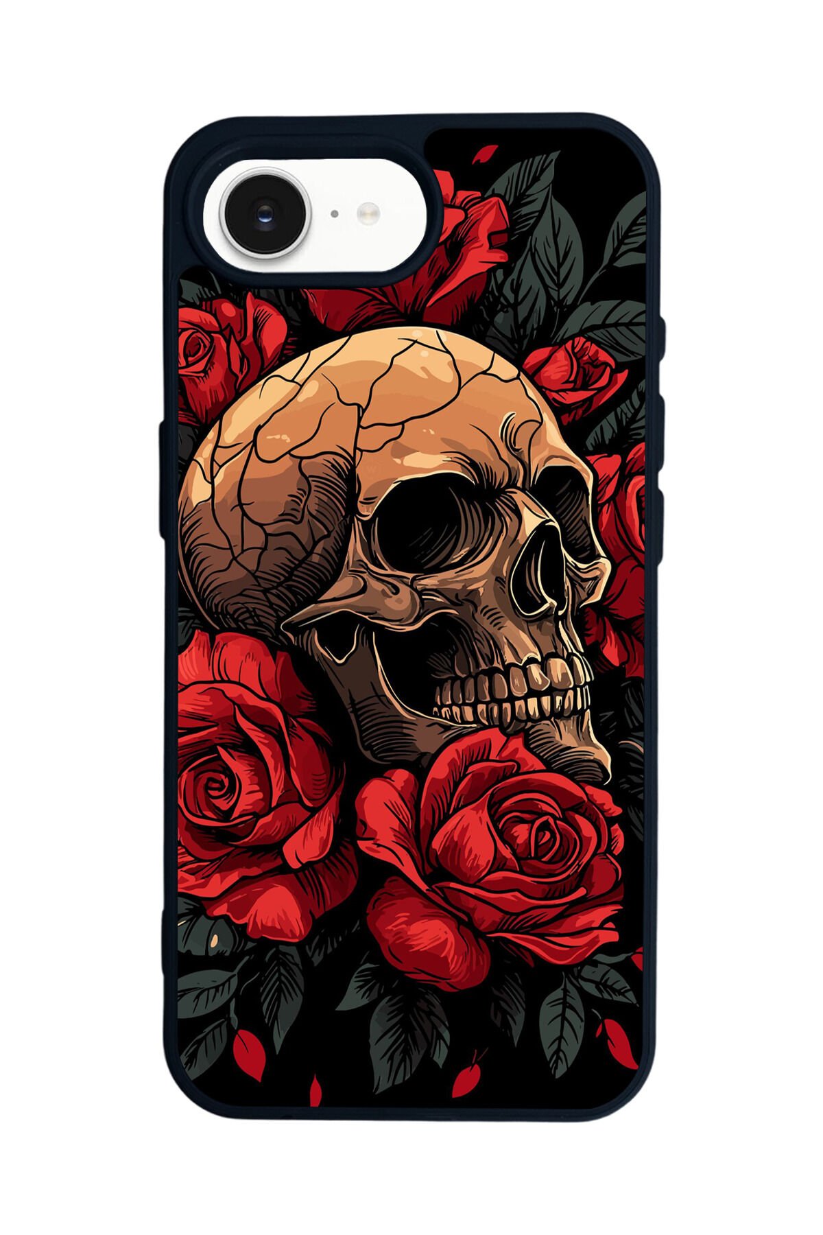 iPhone 16E Uyumlu KuruKafa Tasarımlı Glossy Premium Kılıf