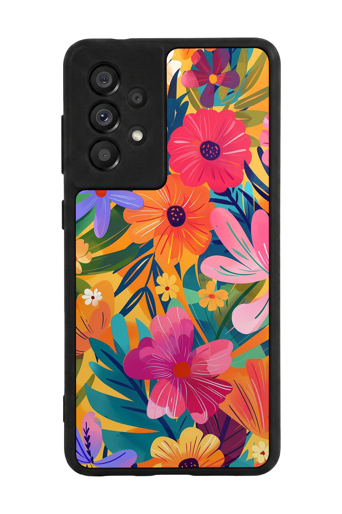 Samsung Galaxy A73 Uyumlu Floral Tasarımlı Glossy Premium Kılıf