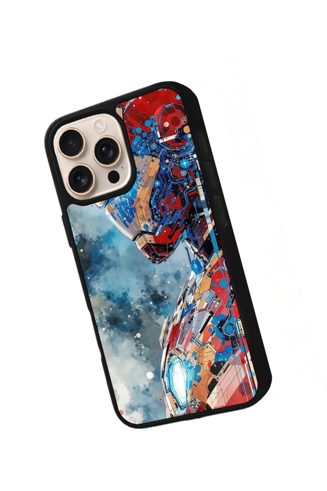 iPhone 15 Pro Max Uyumlu Iron Man ( Demir Adam ) Tasarımlı Glossy Premium Kılıf