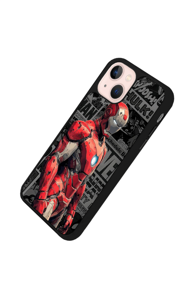 iPhone 15 Uyumlu  Iron Man ( Demir Adam ) Tasarımlı Glossy Premium Kılıf