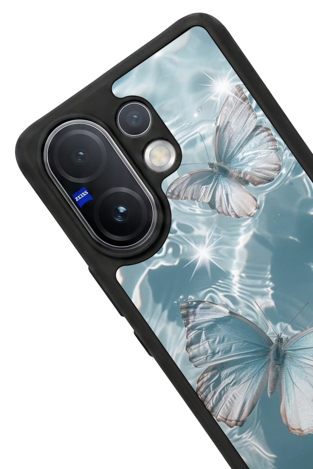 Vivo V60 Uyumlu Kelebek Tasarımlı Glossy Premium Kılıf