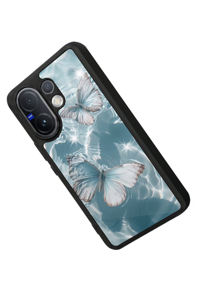 Vivo V60 Uyumlu Kelebek Tasarımlı Glossy Premium Kılıf