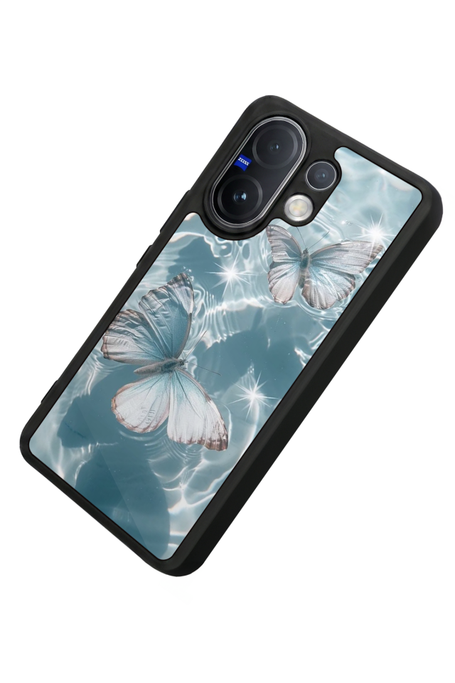 Vivo V60 Uyumlu Kelebek Tasarımlı Glossy Premium Kılıf