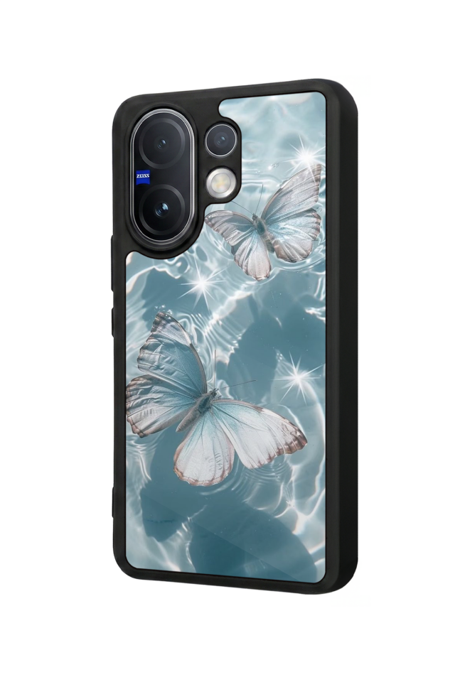 Vivo V60 Uyumlu Kelebek Tasarımlı Glossy Premium Kılıf