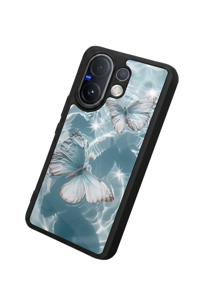 Vivo V60 Uyumlu Kelebek Tasarımlı Glossy Premium Kılıf