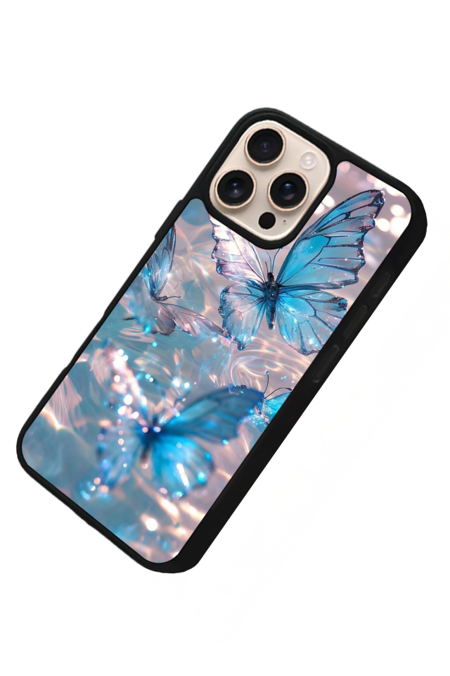 iPhone 16 Pro Max Uyumlu Kelebek Tasarımlı Glossy Premium Kılıf