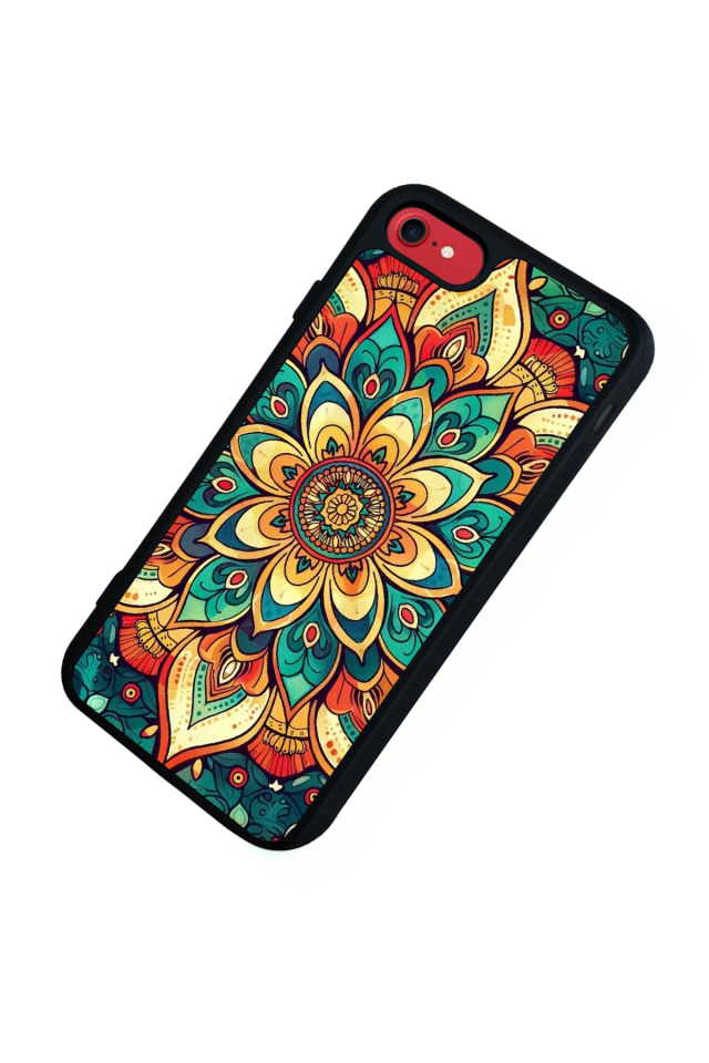 iPhone 7 Uyumlu Mandala Tasarımlı Glossy Premium Kılıf