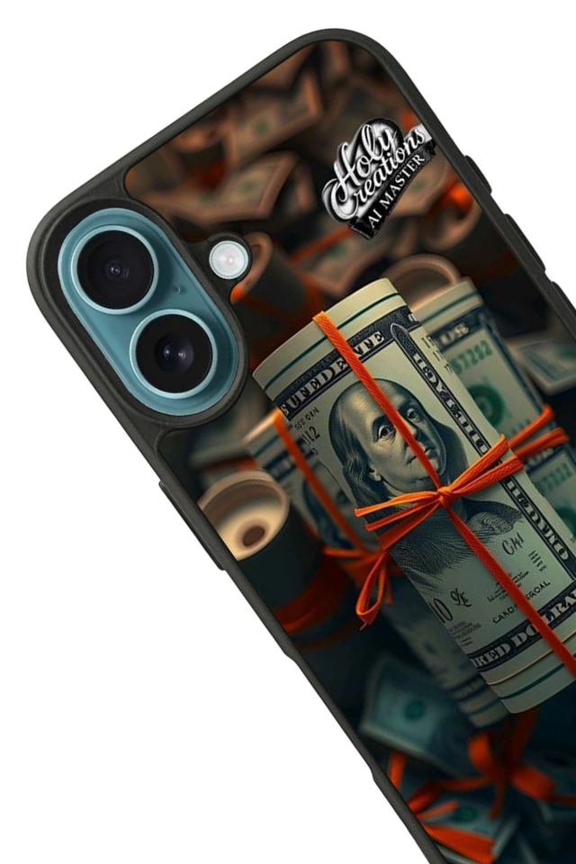 iPhone 16 Plus Uyumlu Para Tasarımlı Glossy Premium Kılıf