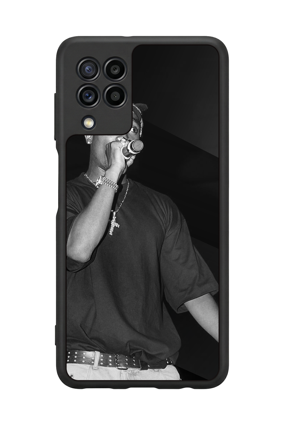 Samsung Galaxy M22 Uyumlu Tupac Tasarımlı Glossy Premium Kılıf