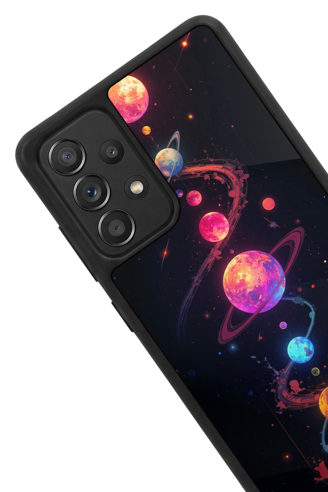 Samsung Galaxy A72 Uyumlu Uzay Tasarımlı Glossy Premium Kılıf