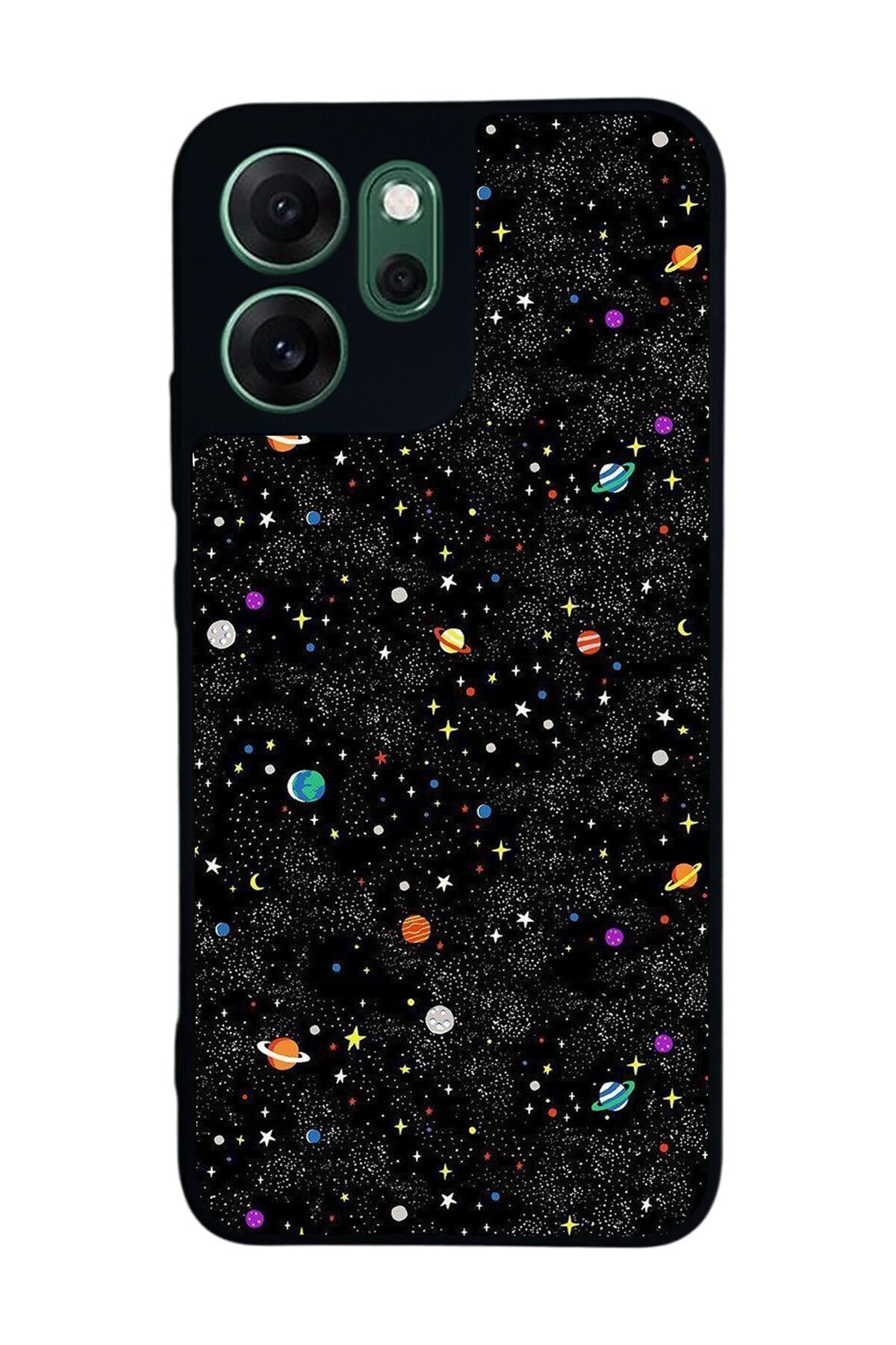 Oppo Reno 14F Uyumlu Uzay Tasarımlı Glossy Premium Kılıf