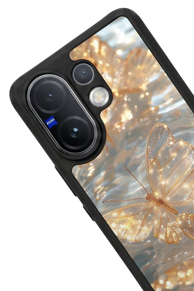 Vivo V60 Uyumlu Kelebek Tasarımlı Glossy Premium Kılıf
