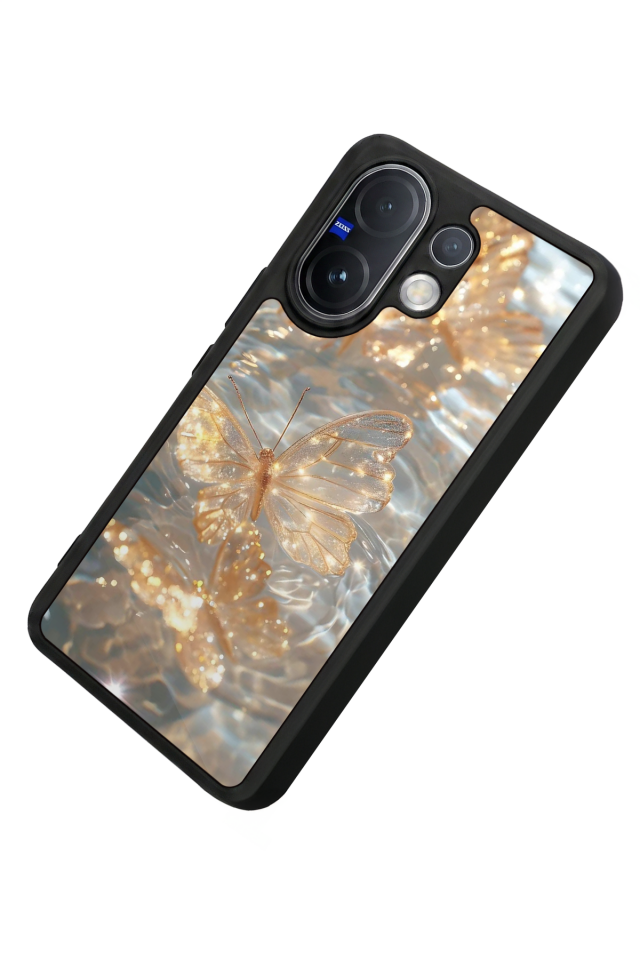 Vivo V60 Uyumlu Kelebek Tasarımlı Glossy Premium Kılıf