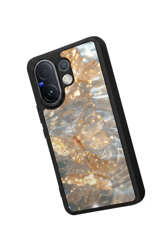 Vivo V60 Uyumlu Kelebek Tasarımlı Glossy Premium Kılıf