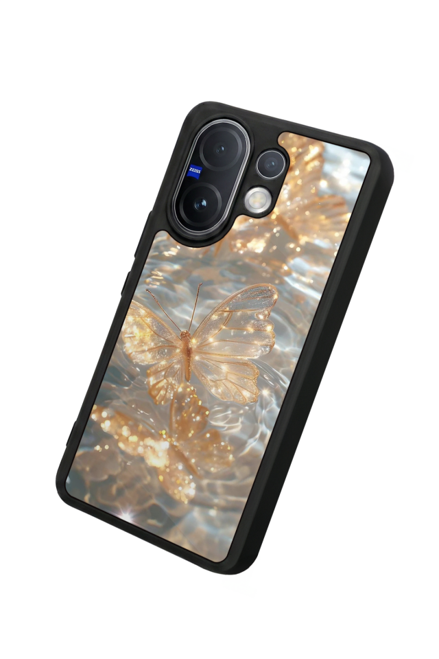 Vivo V60 Uyumlu Kelebek Tasarımlı Glossy Premium Kılıf