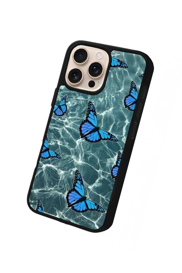 iPhone 16 Pro Max Uyumlu Kelebek Tasarımlı Glossy Premium Kılıf