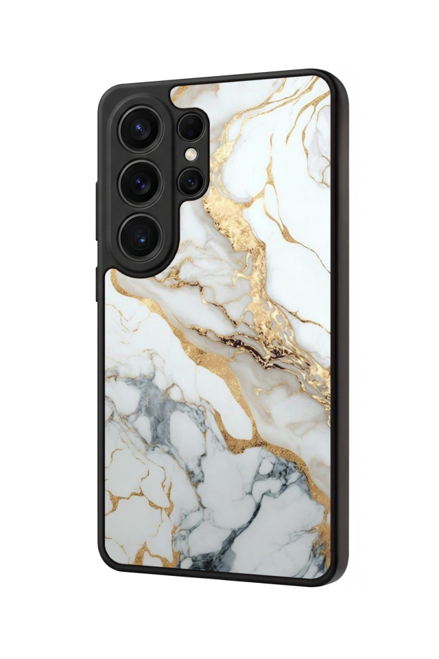 Samsung Galaxy S26 Ultra Uyumlu Mermer Marble Tasarımlı Glossy Premium Kılıf