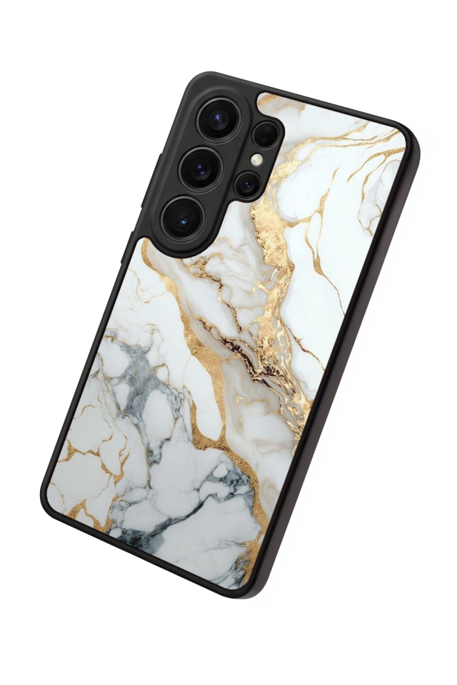 Samsung Galaxy S26 Ultra Uyumlu Mermer Marble Tasarımlı Glossy Premium Kılıf