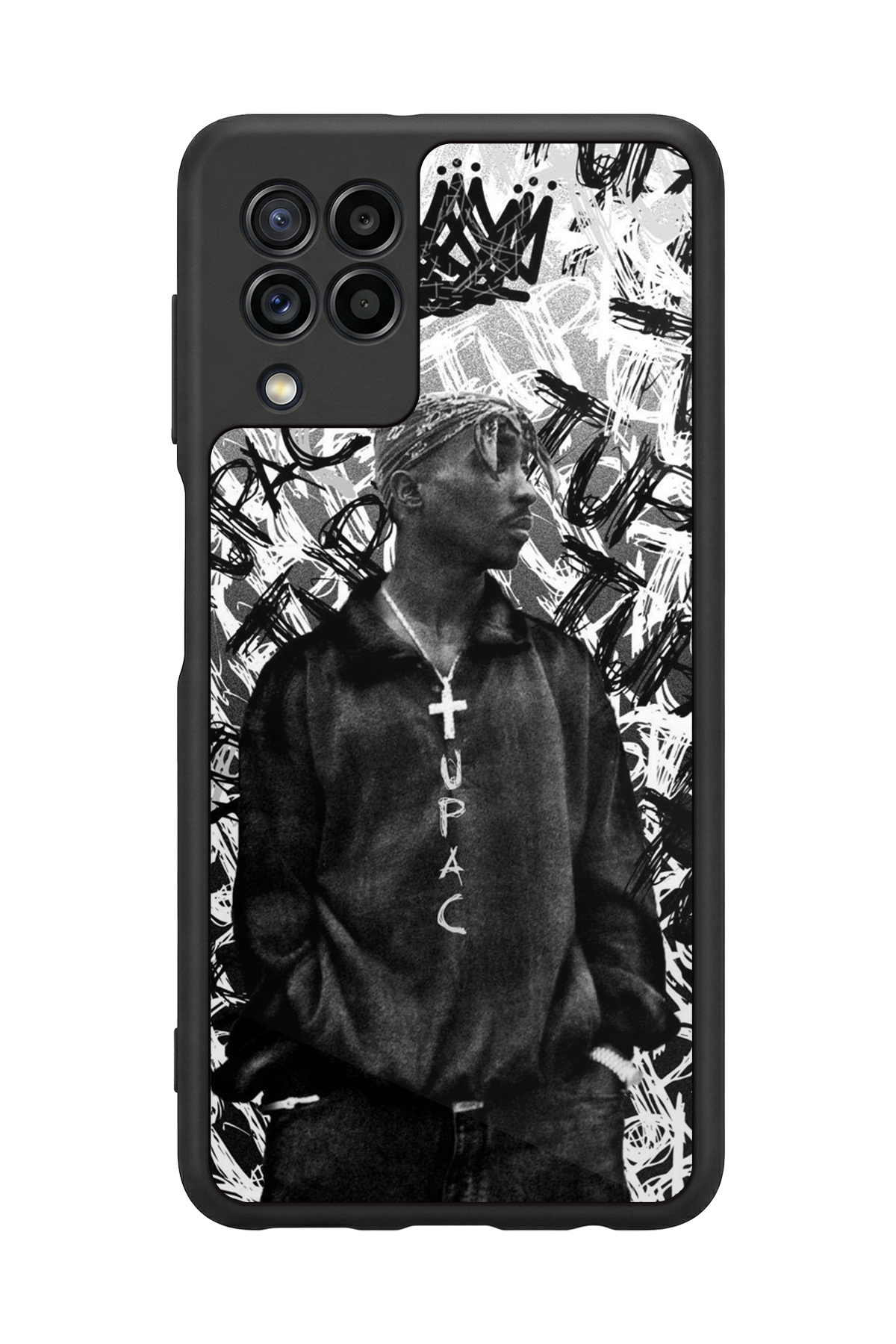 Samsung Galaxy M22 Uyumlu Tupac Tasarımlı Glossy Premium Kılıf