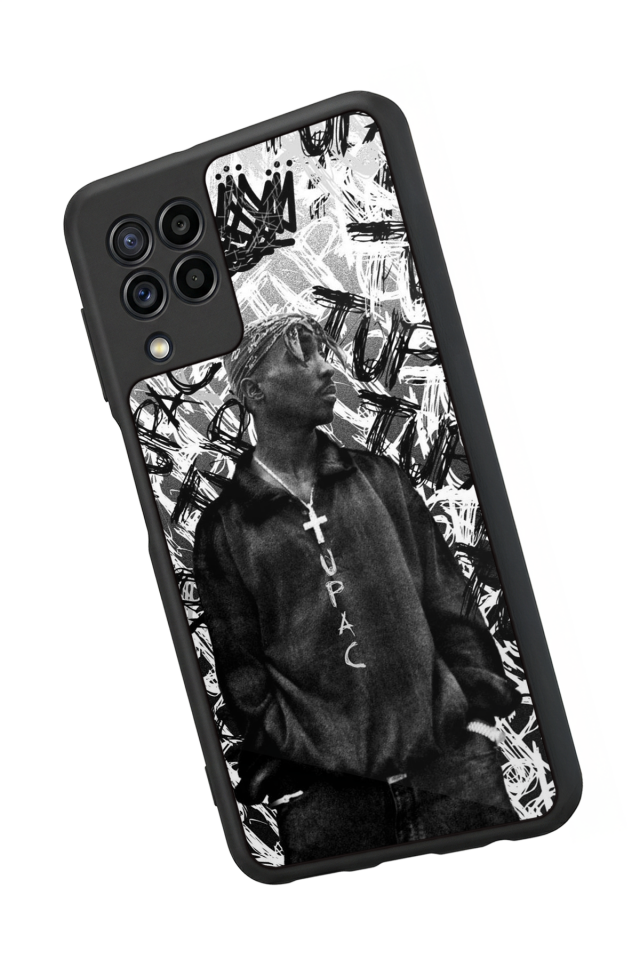 Samsung Galaxy M22 Uyumlu Tupac Tasarımlı Glossy Premium Kılıf