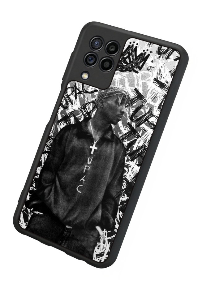 Samsung Galaxy M22 Uyumlu Tupac Tasarımlı Glossy Premium Kılıf