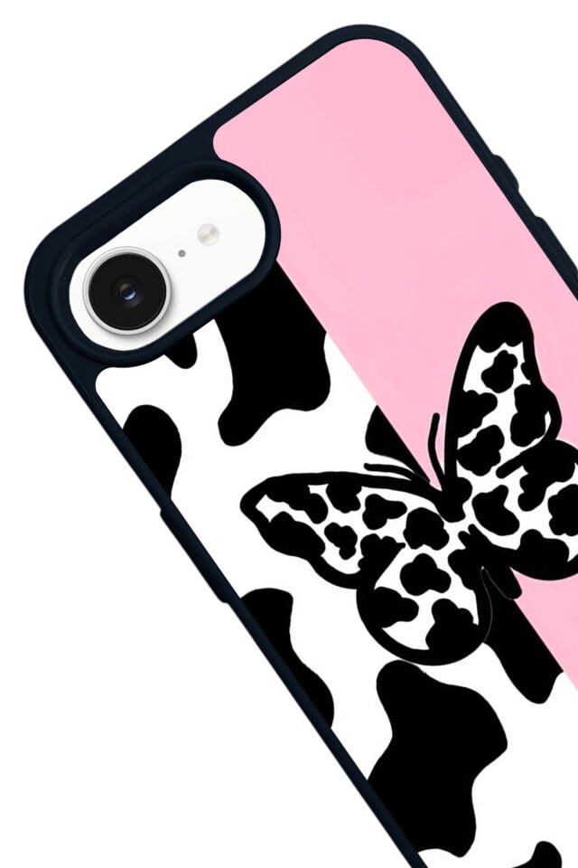 iPhone 16E Uyumlu Kelebek Tasarımlı Glossy Premium Kılıf