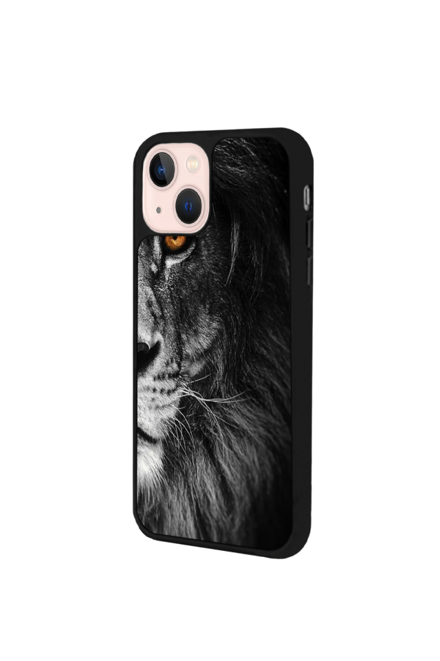 iPhone 13 Mini Uyumlu Aslan Tasarımlı Glossy Premium Kılıf