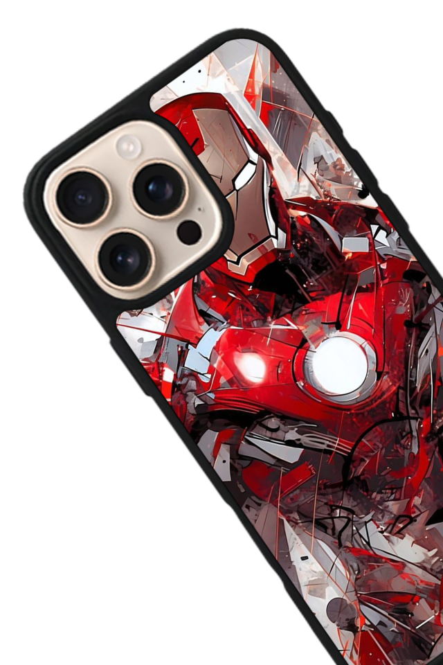 iPhone 15 Pro Max Uyumlu Iron Man ( Demir Adam ) Tasarımlı Glossy Premium Kılıf