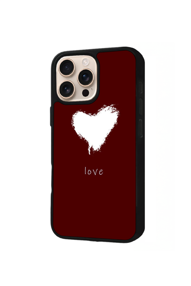 iPhone 15 Pro Uyumlu Kalp Love Tasarımlı Glossy Premium Kılıf