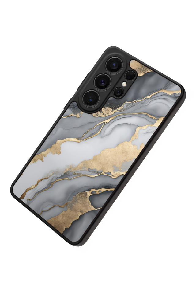 Samsung Galaxy S26 Ultra Uyumlu Mermer Marble Tasarımlı Glossy Premium Kılıf