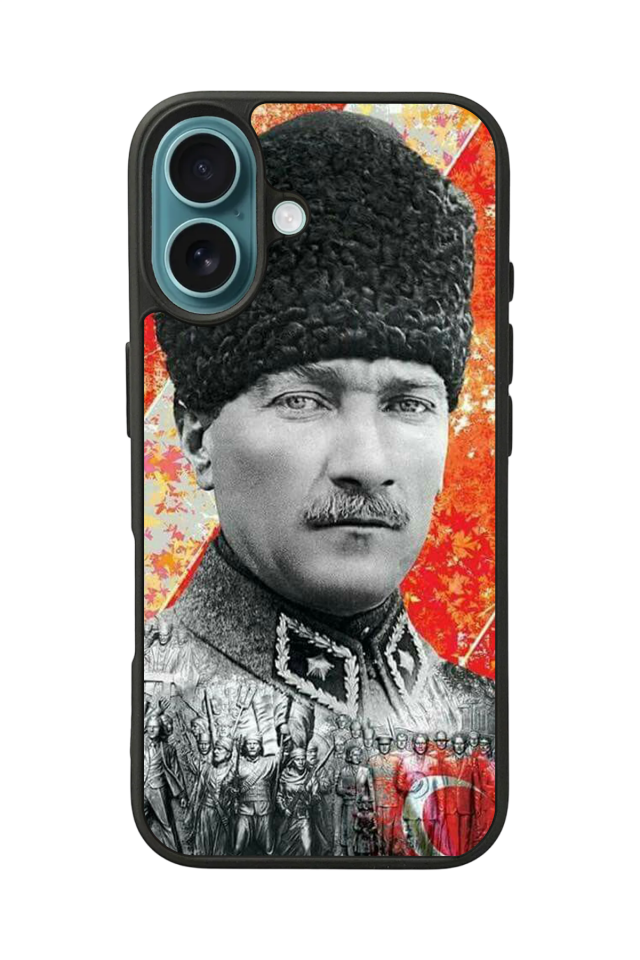 iPhone 16 Uyumlu Mustafa Kemal Ataturk Tasarımlı Glossy Premium Kılıf